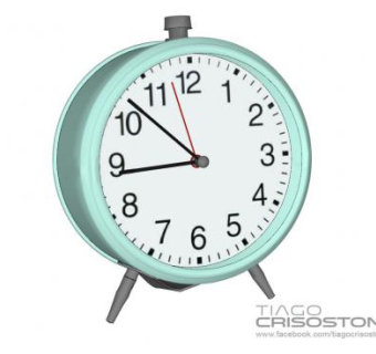 浅蓝色小闹钟SU模型下载_sketchup草图大师SKP模型