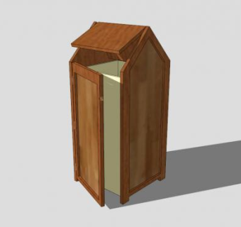 现代中式垃圾桶SU模型下载_sketchup草图大师SKP模型