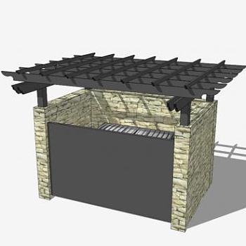 复古中式垃圾桶SU模型下载_sketchup草图大师SKP模型