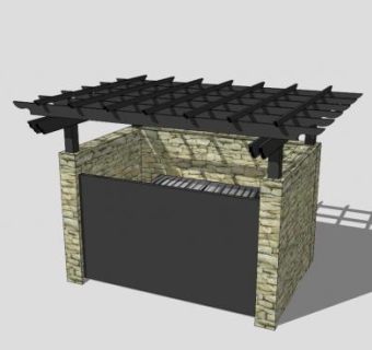 复古中式垃圾桶SU模型下载_sketchup草图大师SKP模型