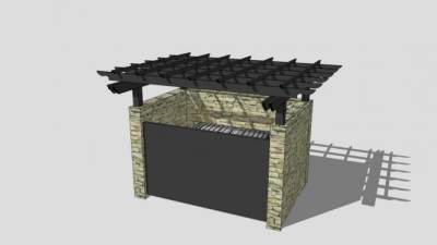 复古中式垃圾桶SU模型下载_sketchup草图大师SKP模型