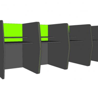 客服办公桌SU模型下载_sketchup草图大师SKP模型