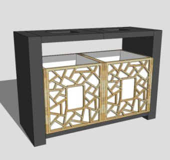 户外中式垃圾箱垃圾桶SU模型下载_sketchup草图大师SKP模型