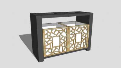 户外中式垃圾箱垃圾桶SU模型下载_sketchup草图大师SKP模型