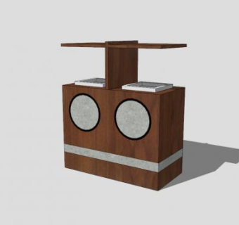 现代新中式垃圾箱垃圾桶SU模型下载_sketchup草图大师SKP模型