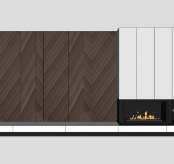 电视柜电视背景墙SU模型下载_sketchup草图大师SKP模型