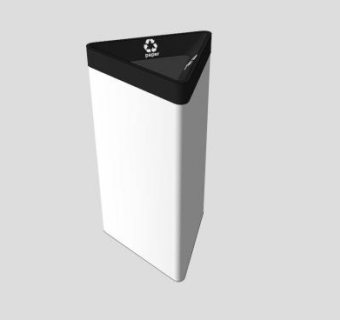 简约三棱柱垃圾桶SU模型下载_sketchup草图大师SKP模型