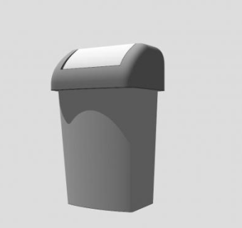 现代灰色垃圾桶SU模型下载_sketchup草图大师SKP模型