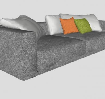 三座帆布精致沙发家具SU模型下载_sketchup草图大师SKP模型