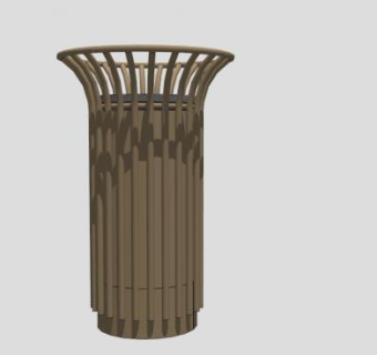 木质简约垃圾桶SU模型下载_sketchup草图大师SKP模型