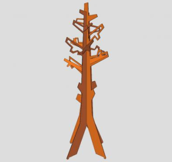 树形衣架挂衣架SU模型SU模型下载_sketchup草图大师SKP模型