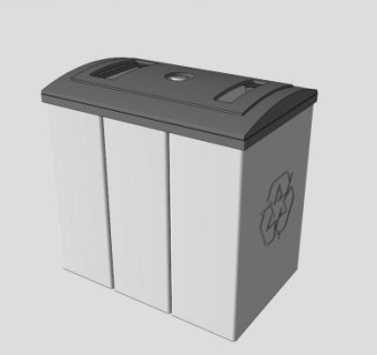 公园灰色垃圾桶SU模型下载_sketchup草图大师SKP模型