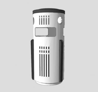 公园白色垃圾桶SU模型下载_sketchup草图大师SKP模型