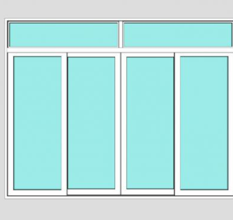 滑门推门玻璃门窗SU模型下载_sketchup草图大师SKP模型