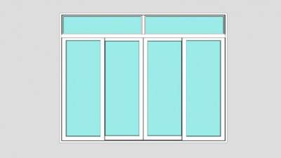 滑门推门玻璃门窗SU模型下载_sketchup草图大师SKP模型