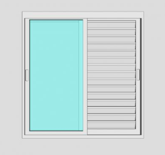 百叶窗和玻璃推窗SU模型下载_sketchup草图大师SKP模型