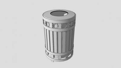 公园塑料垃圾桶SU模型下载_sketchup草图大师SKP模型