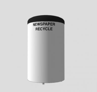 室外白色简约垃圾桶SU模型下载_sketchup草图大师SKP模型