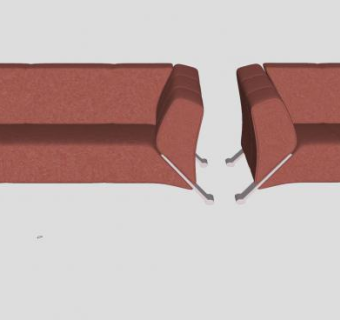 大厅的红褐色沙发SU模型下载_sketchup草图大师SKP模型