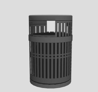 现代广场黑色垃圾桶SU模型下载_sketchup草图大师SKP模型