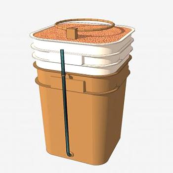 橙色<em>塑料垃圾</em>桶SU模型下载_sketchup草图大师SKP模型