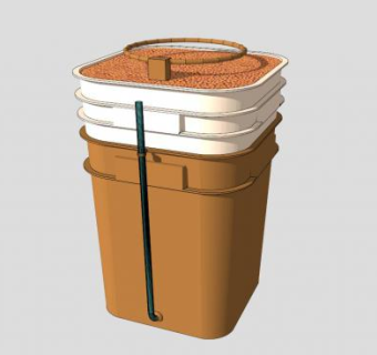 橙色塑料垃圾桶SU模型下载_sketchup草图大师SKP模型