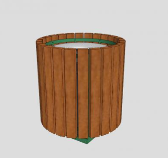 现代简约垃圾桶SU模型下载_sketchup草图大师SKP模型