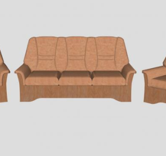 三座和单座的沙发家具SU模型下载_sketchup草图大师SKP模型