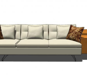 现代三座摆件沙发家具SU模型下载_sketchup草图大师SKP模型