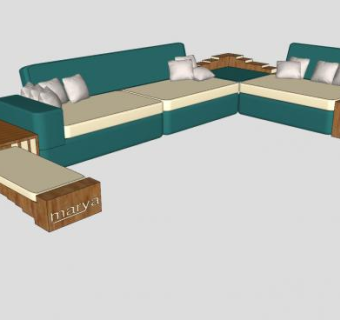 现代板式沙发家具SU模型下载_sketchup草图大师SKP模型