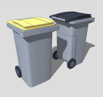 室外灰色垃圾桶SU模型下载_sketchup草图大师SKP模型