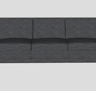 三座布艺直沙发家具SU模型下载_sketchup草图大师SKP模型