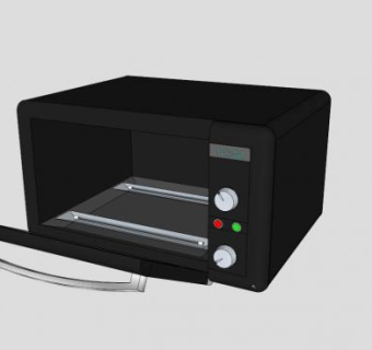 黑色电烤箱SU模型下载_sketchup草图大师SKP模型