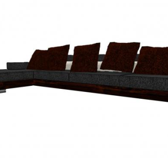 大型L形沙发家具SU模型下载_sketchup草图大师SKP模型