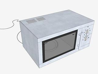 白色电烤箱SU模型下载_sketchup草图大师SKP模型