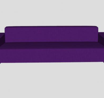 紫色现代直沙发家具SU模型下载_sketchup草图大师SKP模型