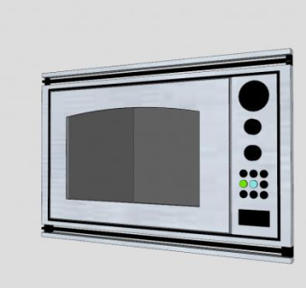 淡蓝色嵌入式烤箱SU模型下载_sketchup草图大师SKP模型