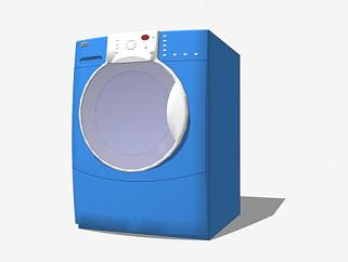 蓝色洗衣机SU模型下载_sketchup草图大师SKP模型