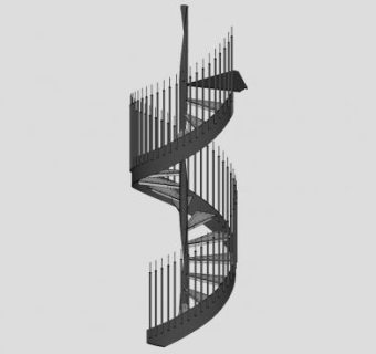 旋转护栏楼梯sketchup模型下载_sketchup草图大师SKP模型