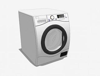 灰色滚筒洗衣机SU模型下载_sketchup草图大师SKP模型