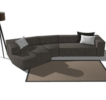 沙发家具落地灯组合SU模型下载_sketchup草图大师SKP模型