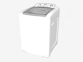 白色波轮洗衣机SU模型下载_sketchup草图大师SKP模型