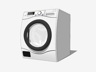 白色搅拌式洗衣机SU模型下载_sketchup草图大师SKP模型