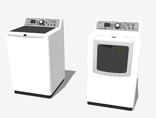波轮洗衣机和滚筒洗衣机SU模型下载_sketchup草图大师SKP模型