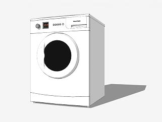 白色滚筒洗衣机SKP模型下载_sketchup草图大师SKP模型