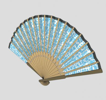 折扇装饰工艺品SU模型下载_sketchup草图大师SKP模型