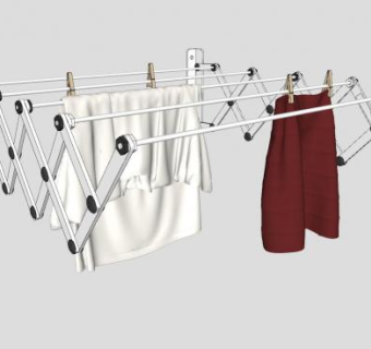 户外伸缩晾衣架SU模型下载_sketchup草图大师SKP模型