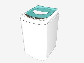 时尚白色款波轮洗衣机SU模型下载_sketchup草图大师SKP模型