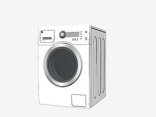 白色洗衣机SU模型下载_sketchup草图大师SKP模型