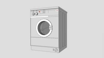 家用白色滚筒洗衣机SU模型下载_sketchup草图大师SKP模型